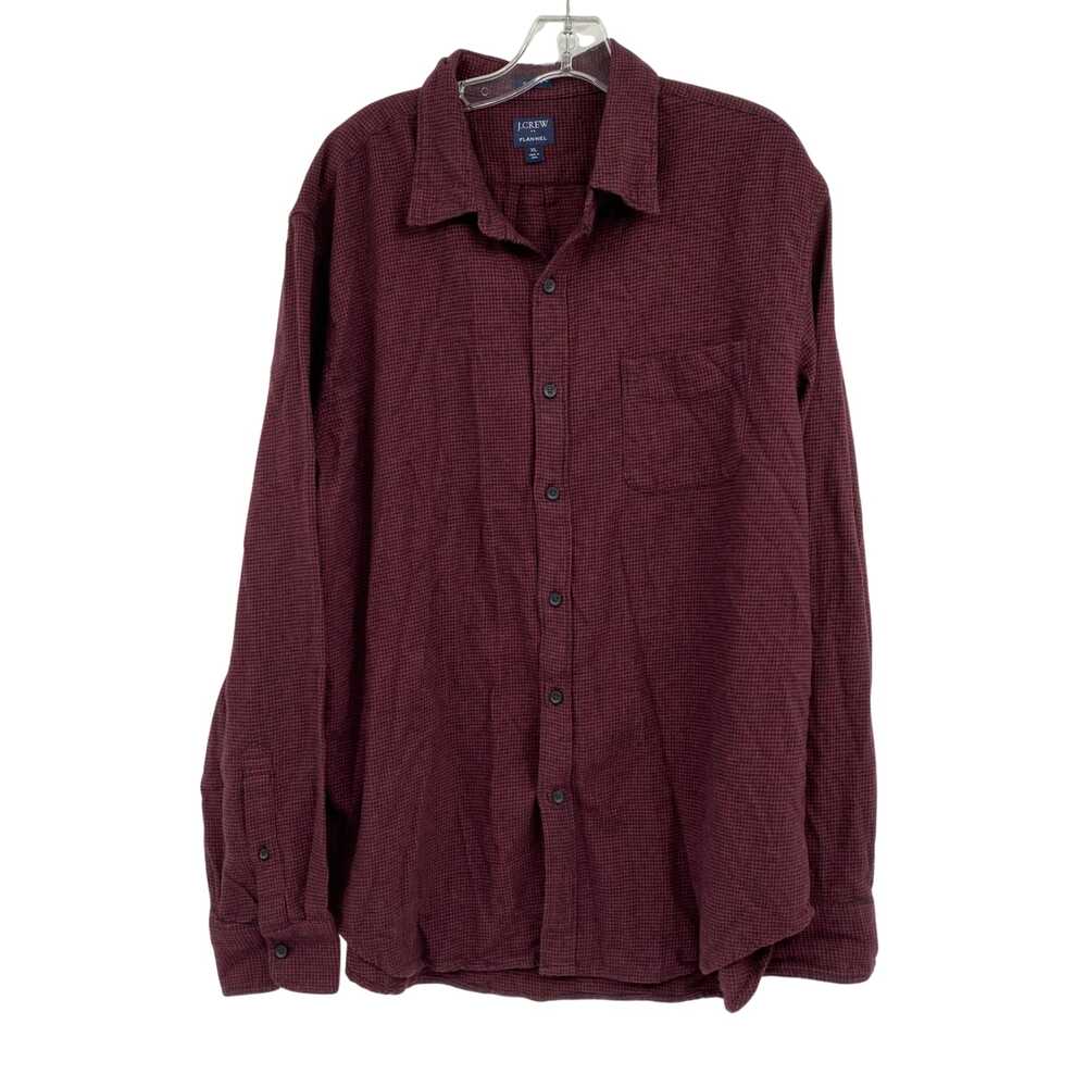 Banana Republic Black Red Houndstooth Flannel Button-Up Shirt Collared | Mens XL